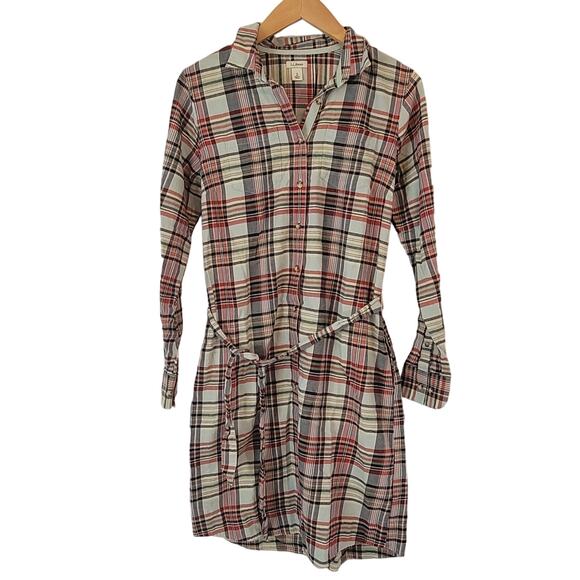 LL Bean- Signature Flannel Shirt Dress- size 4 - Picture 1 of 7